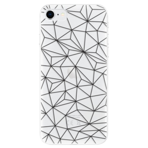 Odolné silikónové puzdro iSaprio - Abstract Triangles 03 - black - iPhone SE 2020