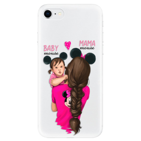 Odolné silikónové puzdro iSaprio - Mama Mouse Brunette and Girl - iPhone SE 2020