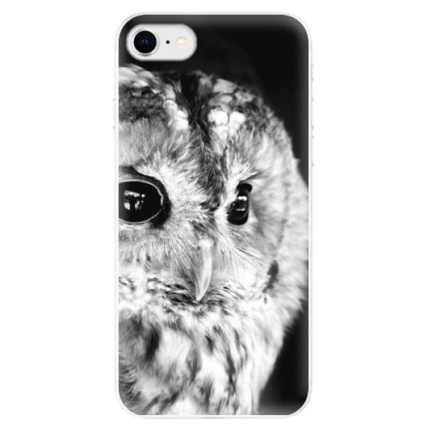 Odolné silikónové puzdro iSaprio - BW Owl - iPhone SE 2020