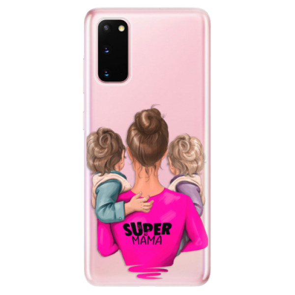 Odolné silikónové puzdro iSaprio - Super Mama - Two Boys - Samsung Galaxy S20