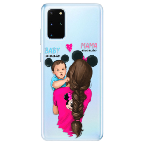 Odolné silikónové puzdro iSaprio - Mama Mouse Brunette and Boy - Samsung Galaxy S20+