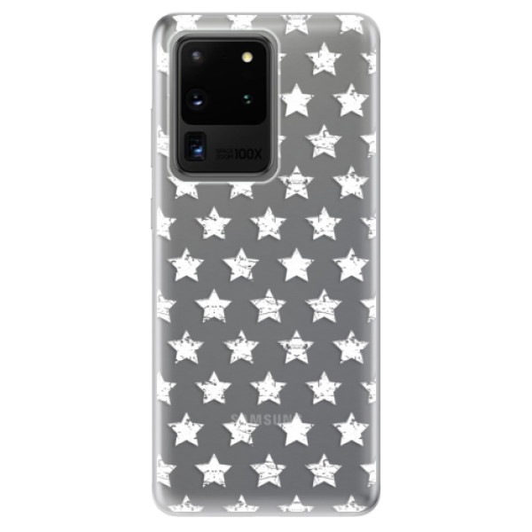 Odolné silikónové puzdro iSaprio - Stars Pattern - white - Samsung Galaxy S20 Ultra