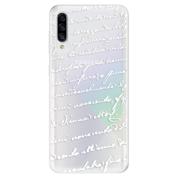 Odolné silikónové puzdro iSaprio - Handwriting 01 - white - Samsung Galaxy A30s