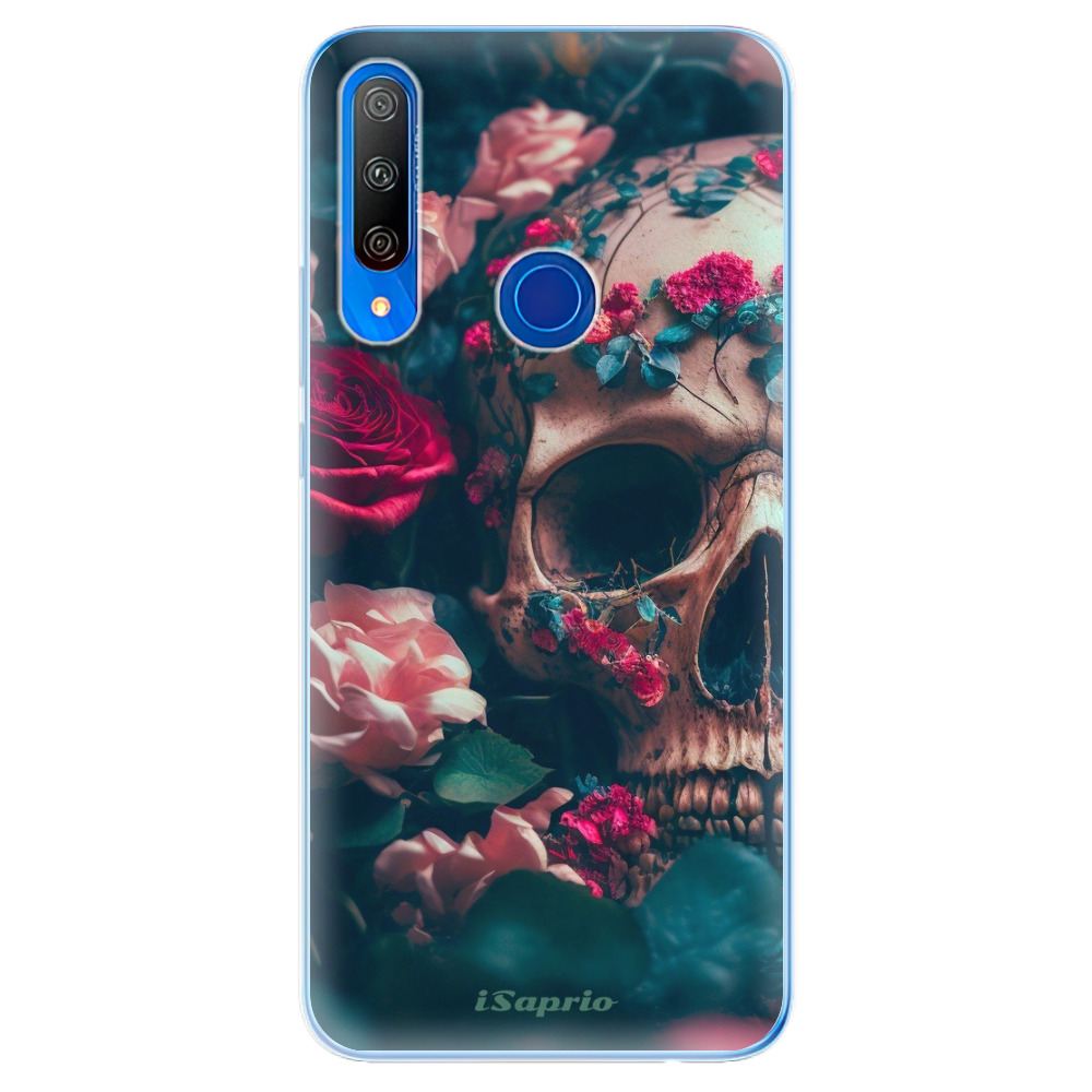 Odolné silikónové puzdro iSaprio - Skull in Roses - Huawei Honor 9X