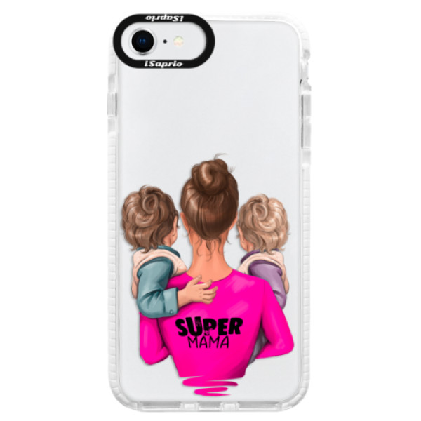 Silikónové puzdro Bumper iSaprio - Super Mama - Two Boys - iPhone SE 2020