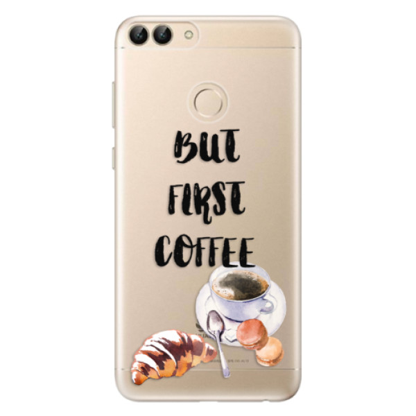 Odolné silikónové puzdro iSaprio - First Coffee - Huawei P Smart