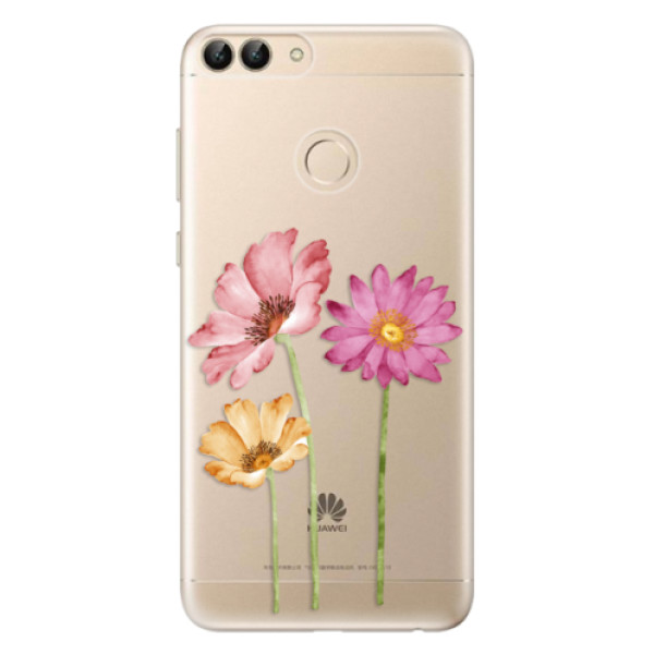 Odolné silikónové puzdro iSaprio - Three Flowers - Huawei P Smart