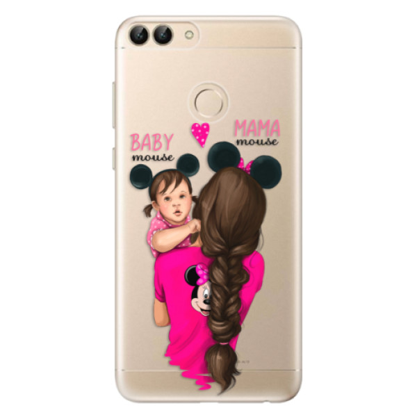Odolné silikónové puzdro iSaprio - Mama Mouse Brunette and Girl - Huawei P Smart