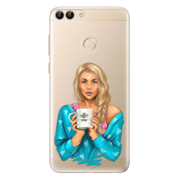 Odolné silikónové puzdro iSaprio - Coffe Now - Blond - Huawei P Smart