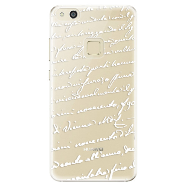 Odolné silikónové puzdro iSaprio - Handwriting 01 - white - Huawei P10 Lite