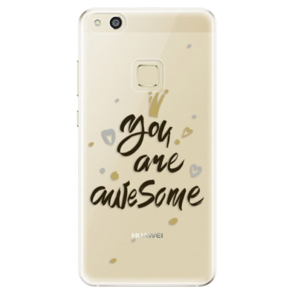 Odolné silikónové puzdro iSaprio - You Are Awesome - black - Huawei P10 Lite