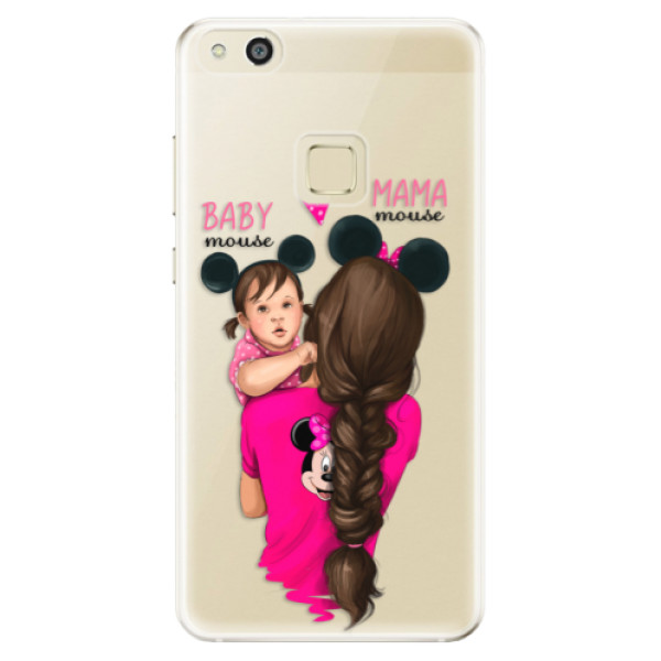 Odolné silikónové puzdro iSaprio - Mama Mouse Brunette and Girl - Huawei P10 Lite