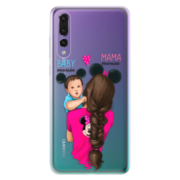 Odolné silikónové puzdro iSaprio - Mama Mouse Brunette and Boy - Huawei P20 Pro