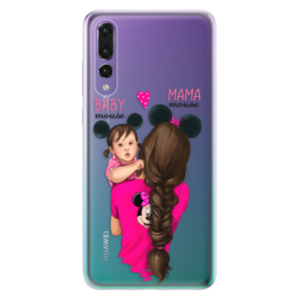 Odolné silikónové puzdro iSaprio - Mama Mouse Brunette and Girl - Huawei P20 Pro