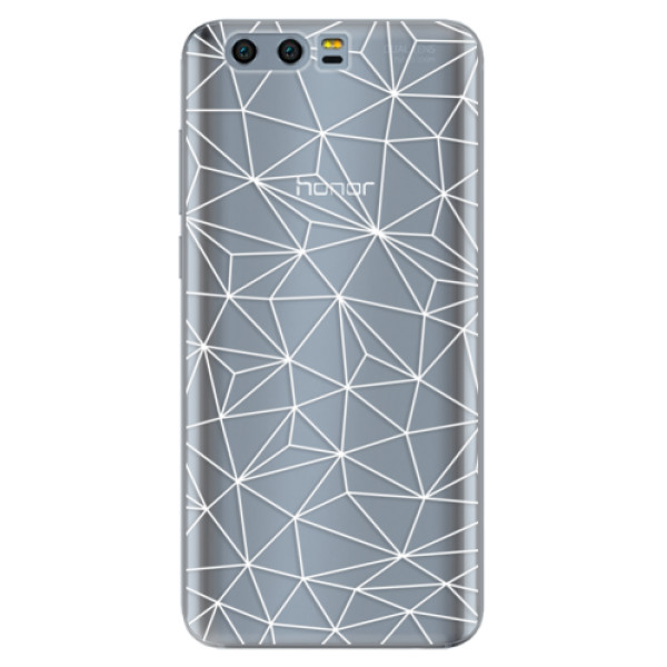 Odolné silikónové puzdro iSaprio - Abstract Triangles 03 - white - Huawei Honor 9