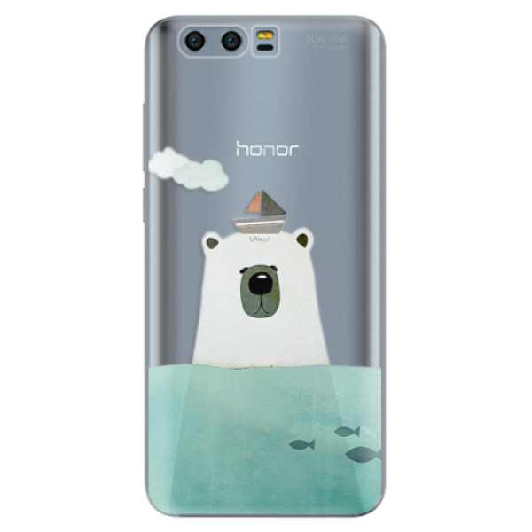 Odolné silikónové puzdro iSaprio - Bear With Boat - Huawei Honor 9