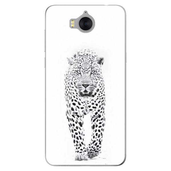 Odolné silikónové puzdro iSaprio - White Jaguar - Huawei Y5 2017 / Y6 2017