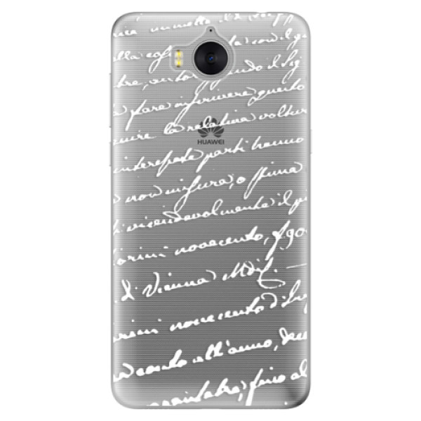 Odolné silikónové puzdro iSaprio - Handwriting 01 - white - Huawei Y5 2017 / Y6 2017