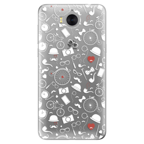 Odolné silikónové puzdro iSaprio - Vintage Pattern 01 - white - Huawei Y5 2017 / Y6 2017