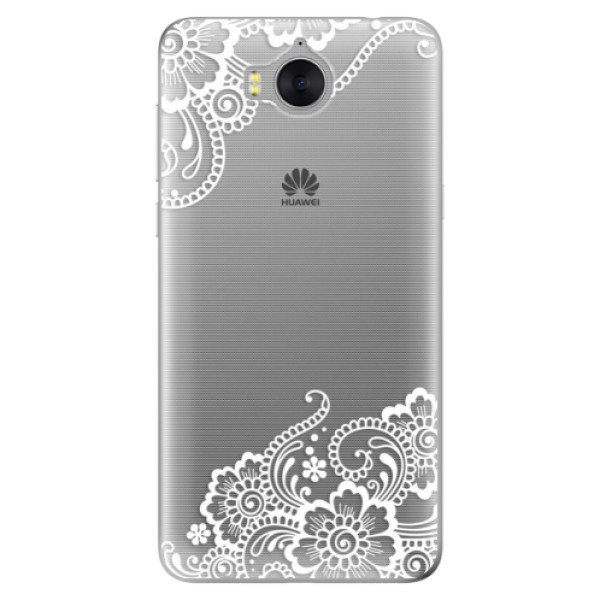 Odolné silikónové puzdro iSaprio - White Lace 02 - Huawei Y5 2017 / Y6 2017