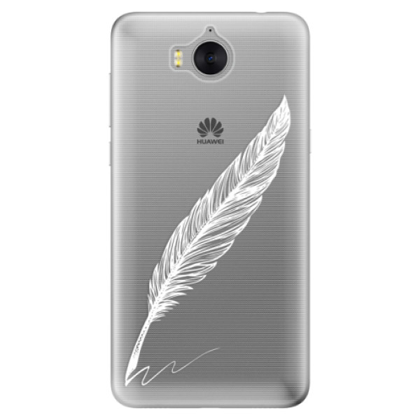 Odolné silikónové puzdro iSaprio - Writing By Feather - white - Huawei Y5 2017 / Y6 2017