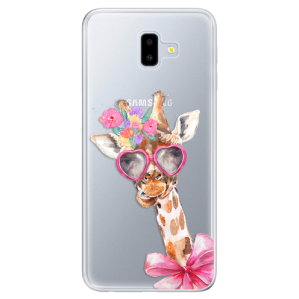 Odolné silikónové puzdro iSaprio - Lady Giraffe - Samsung Galaxy J6+