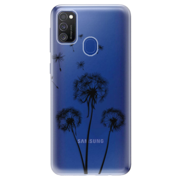 Odolné silikónové puzdro iSaprio - Three Dandelions - black - Samsung Galaxy M21