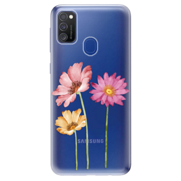 Odolné silikónové puzdro iSaprio - Three Flowers - Samsung Galaxy M21