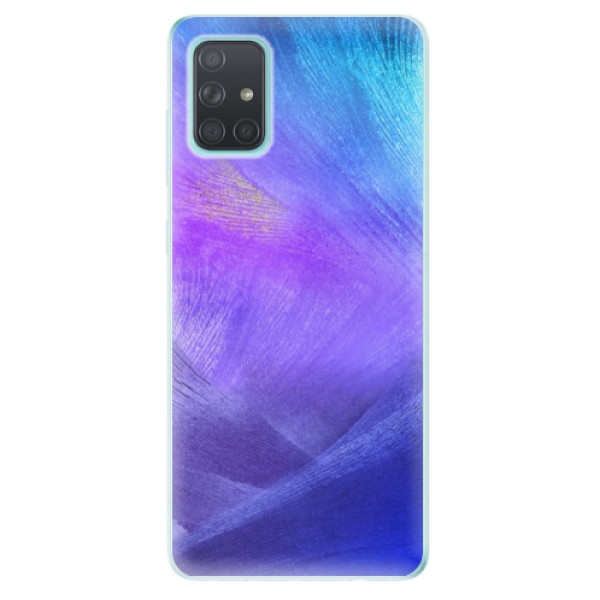 Odolné silikónové puzdro iSaprio - Purple Feathers - Samsung Galaxy A71