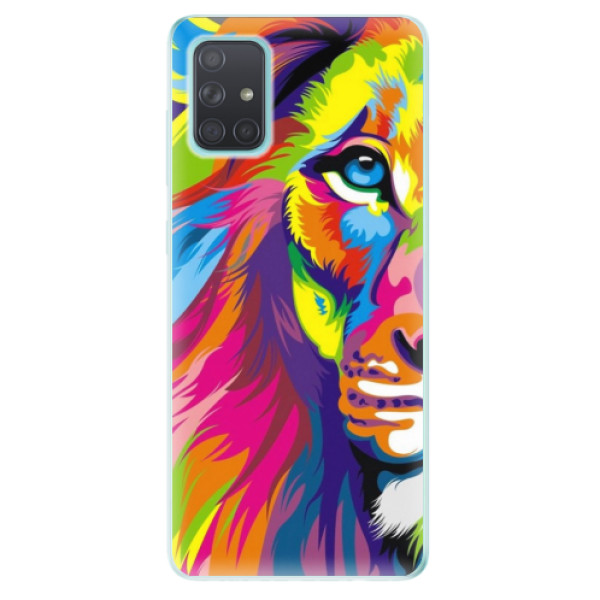 Odolné silikónové puzdro iSaprio - Rainbow Lion - Samsung Galaxy A71