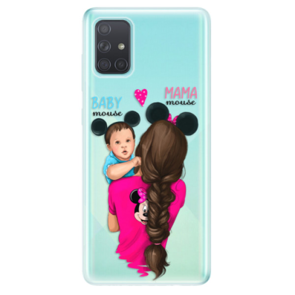 Odolné silikónové puzdro iSaprio - Mama Mouse Brunette and Boy - Samsung Galaxy A71