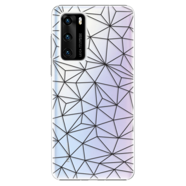 E-shop Plastové puzdro iSaprio - Abstract Triangles 03 - black - Huawei P40