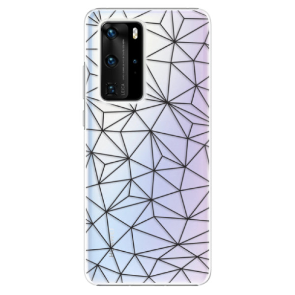 E-shop Plastové puzdro iSaprio - Abstract Triangles 03 - black - Huawei P40 Pro