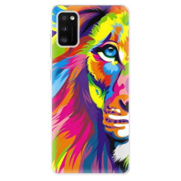 Odolné silikónové puzdro iSaprio - Rainbow Lion - Samsung Galaxy A41