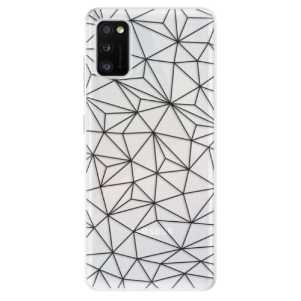 Odolné silikónové puzdro iSaprio - Abstract Triangles 03 - black - Samsung Galaxy A41