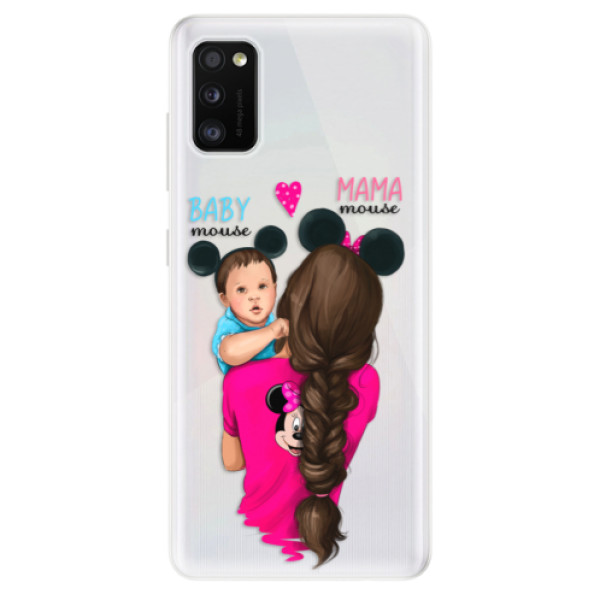 Odolné silikónové puzdro iSaprio - Mama Mouse Brunette and Boy - Samsung Galaxy A41