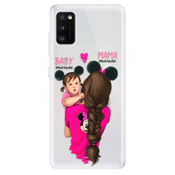 Odolné silikónové puzdro iSaprio - Mama Mouse Brunette and Girl - Samsung Galaxy A41
