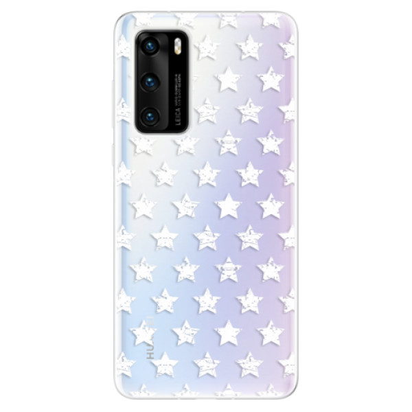 Odolné silikónové puzdro iSaprio - Stars Pattern - white - Huawei P40