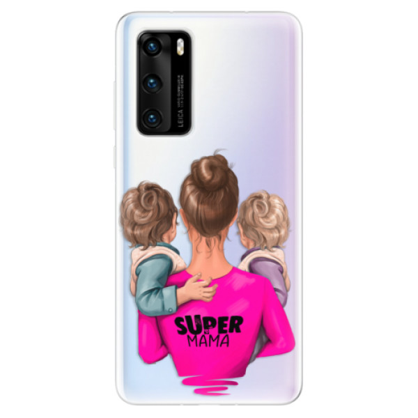 Odolné silikónové puzdro iSaprio - Super Mama - Two Boys - Huawei P40