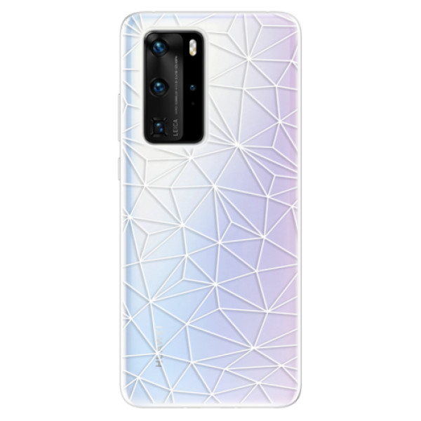 Odolné silikónové puzdro iSaprio - Abstract Triangles 03 - white - Huawei P40 Pro