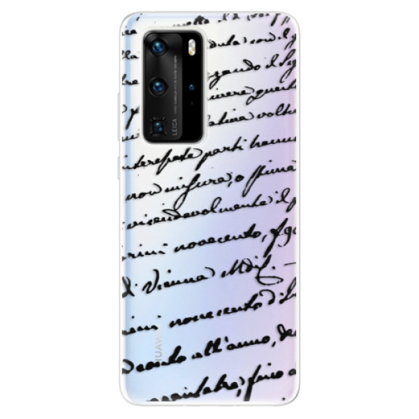 Odolné silikónové puzdro iSaprio - Handwriting 01 - black - Huawei P40 Pro