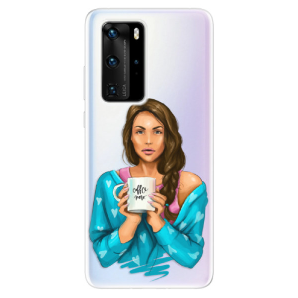 Odolné silikónové puzdro iSaprio - Coffe Now - Brunette - Huawei P40 Pro