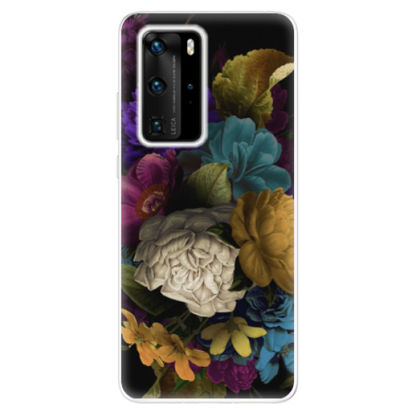Odolné silikónové puzdro iSaprio - Dark Flowers - Huawei P40 Pro