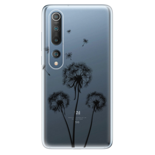 Odolné silikónové puzdro iSaprio - Three Dandelions - black - Xiaomi Mi 10 / Mi 10 Pro