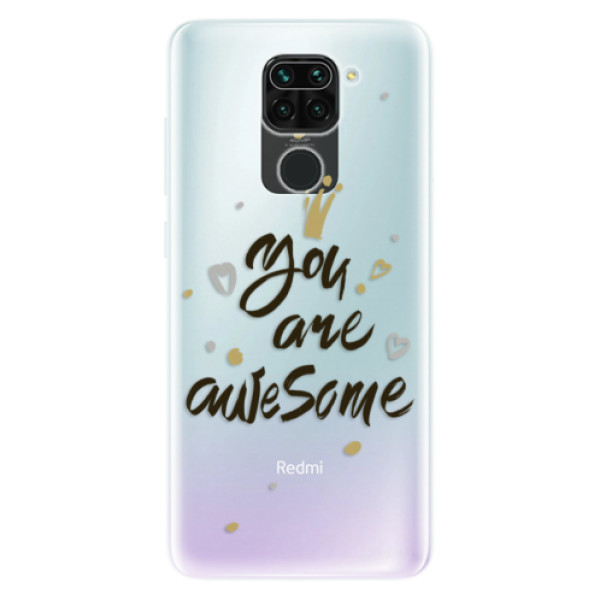 Odolné silikónové puzdro iSaprio - You Are Awesome - black - Xiaomi Redmi Note 9