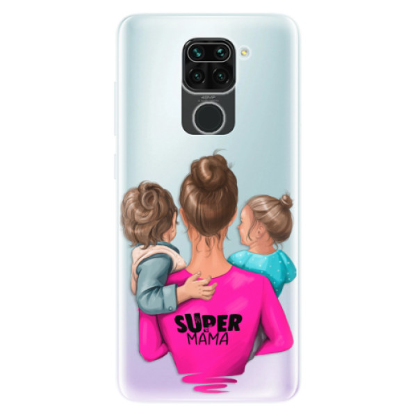 Odolné silikónové puzdro iSaprio - Super Mama - Boy and Girl - Xiaomi Redmi Note 9