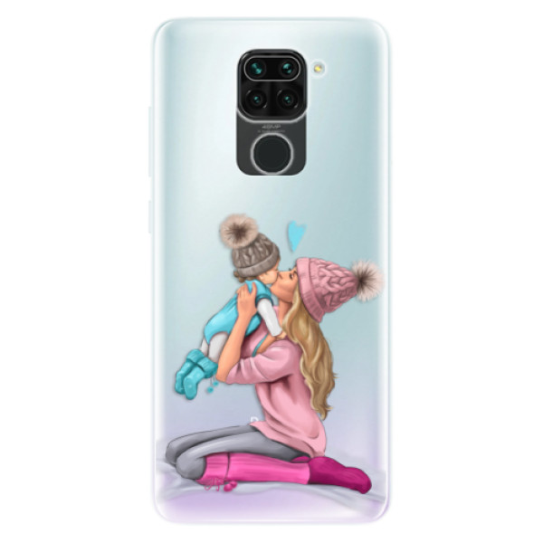 Odolné silikónové puzdro iSaprio - Kissing Mom - Blond and Boy - Xiaomi Redmi Note 9