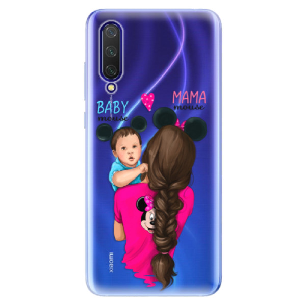 Odolné silikónové puzdro iSaprio - Mama Mouse Brunette and Boy - Xiaomi Mi 9 Lite