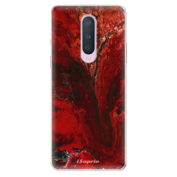 Odolné silikónové puzdro iSaprio - RedMarble 17 - OnePlus 8