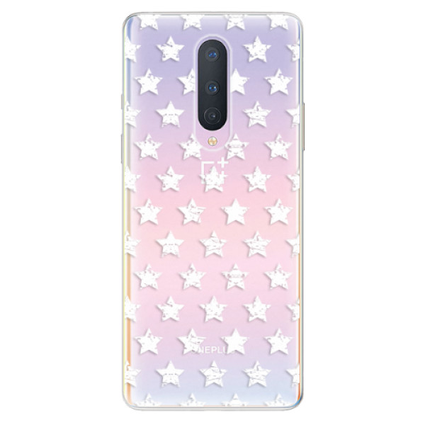 Odolné silikónové puzdro iSaprio - Stars Pattern - white - OnePlus 8